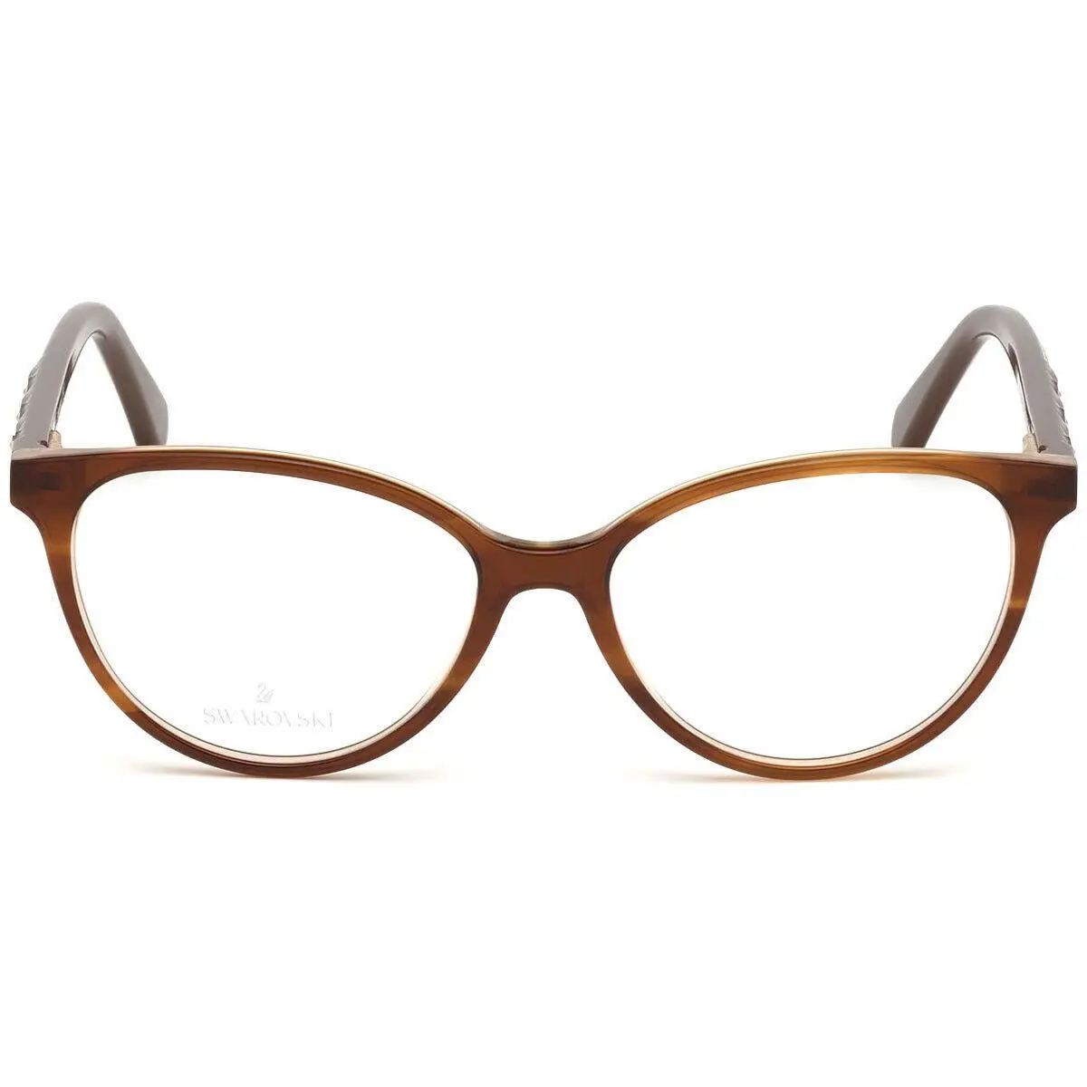 Swarovski SK5302 047 Brown Cat Eye Plastic Eyeglasses Frame 53-15-140 SW5302