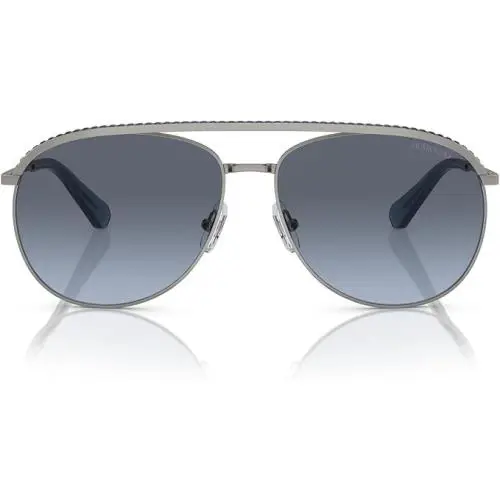 Swarovski SK7005 4010E8 Sunglasses Women`s Black/green Gradient Brown Lens 61mm