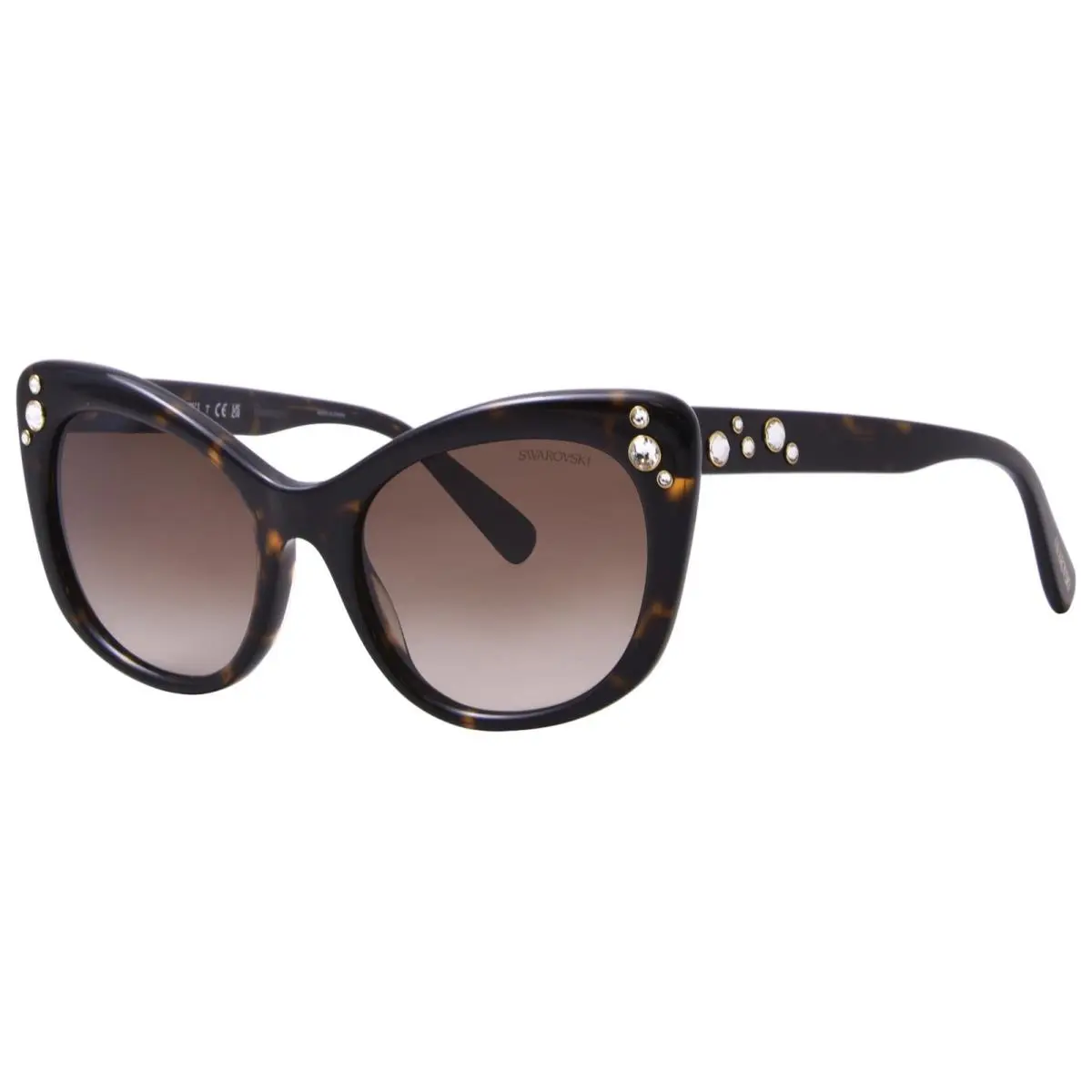 Swarovski SK6020 100213 Sunglasses Women`s Havana/brown Gradient Cat Eye 55mm