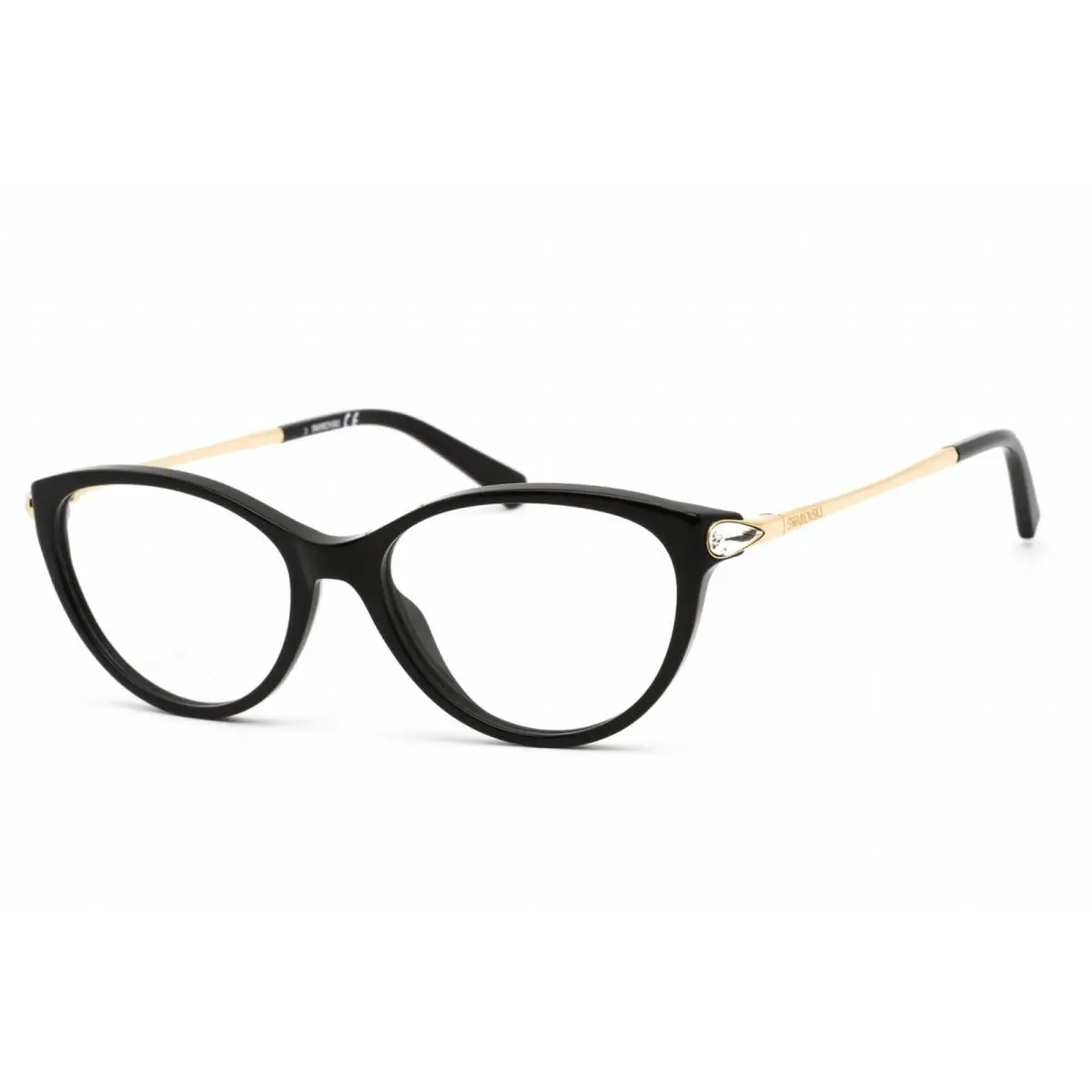 Women`s Eyeglasses Shiny Black Cat Eye Plastic Frame SK5349/V 001 by Swarovski