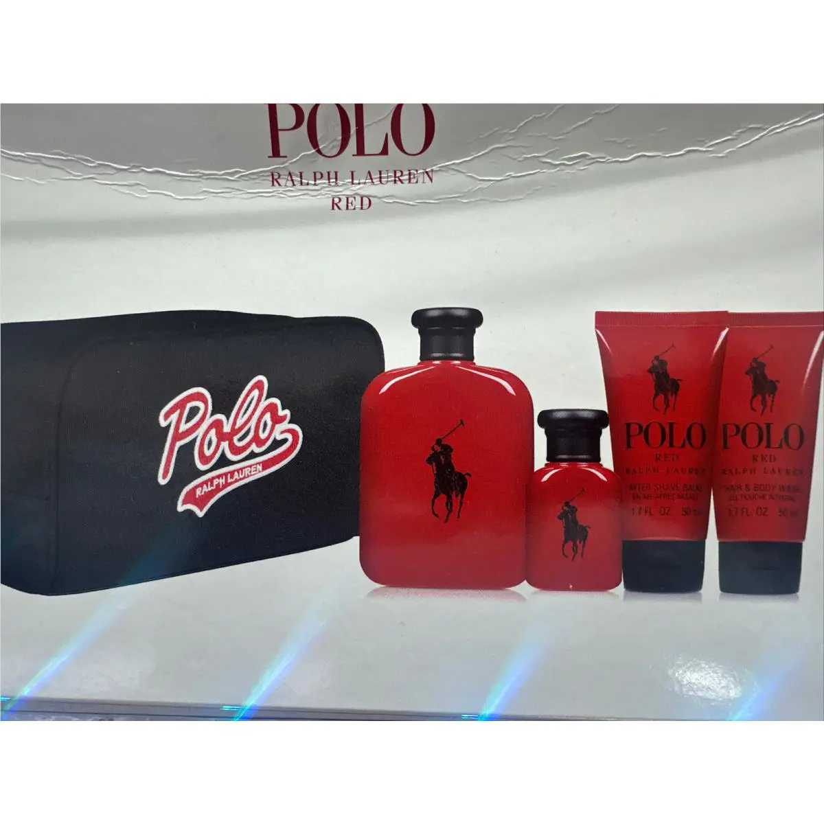 Polo Red by Ralph Lauren 5 Piece Gift Set - 4.2 OZ Eau DE Toilette Spray Box