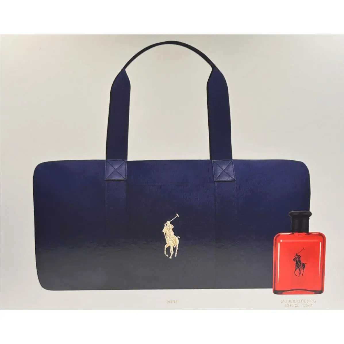 Ralph Lauren Polo Red Men`s Eau de Toilette Spray Gift Set Box Including Gym Bag
