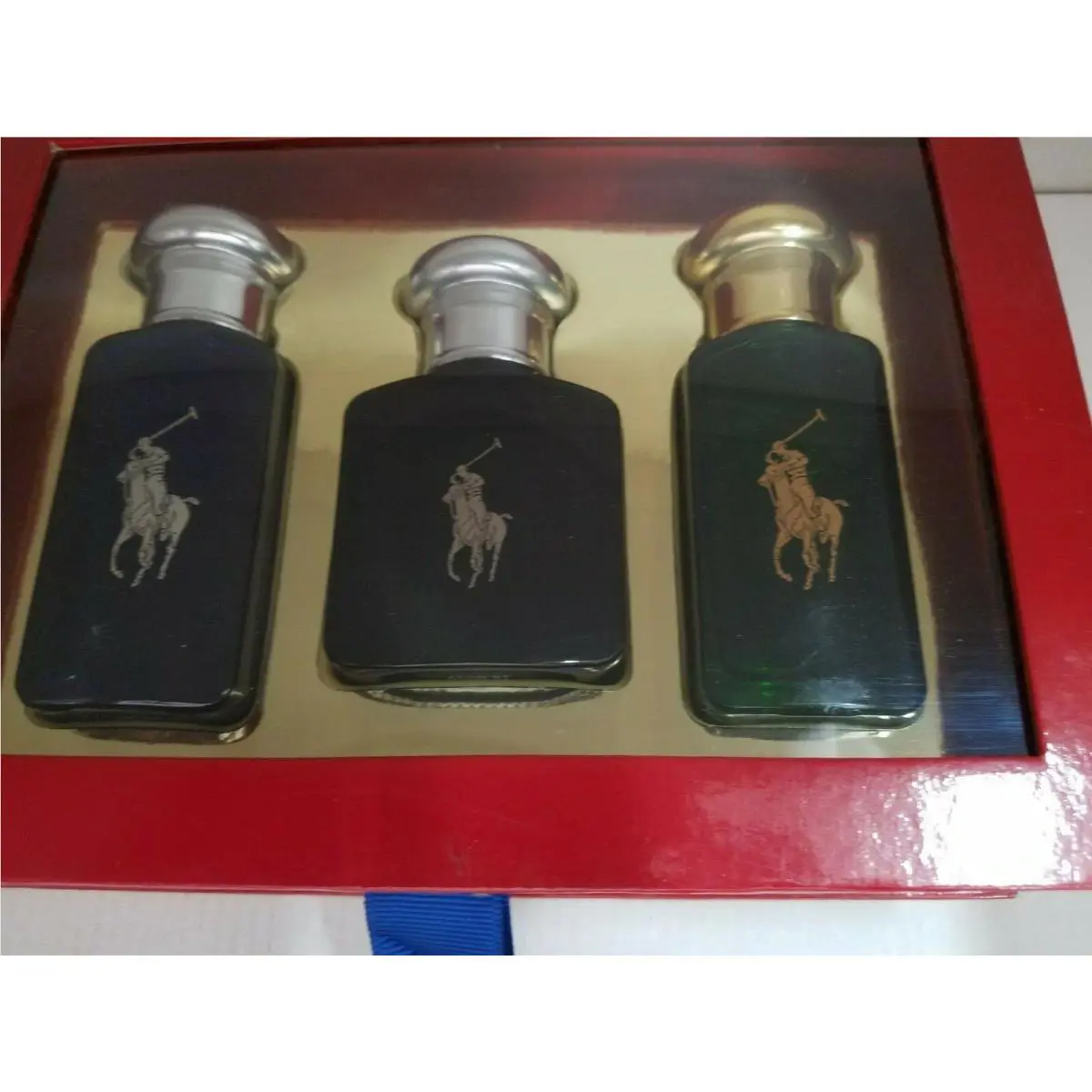 Polo Green Black Blue By Ralph Lauren Men`s3-Pcs Gift Set See Item Description