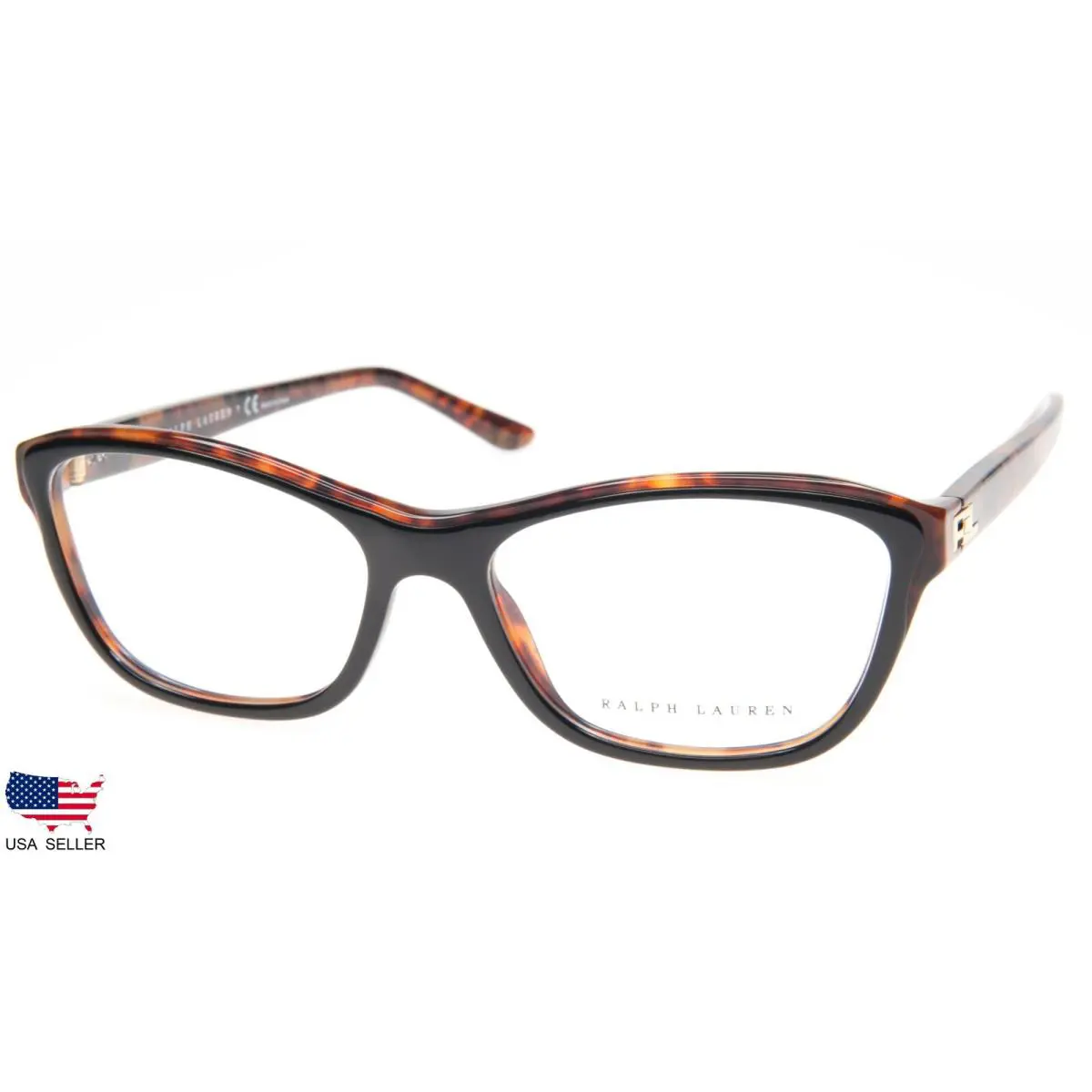 Ralph Lauren RL 6160 5260 Top Black On Havana Eyeglasses 53-16-140 B37mm