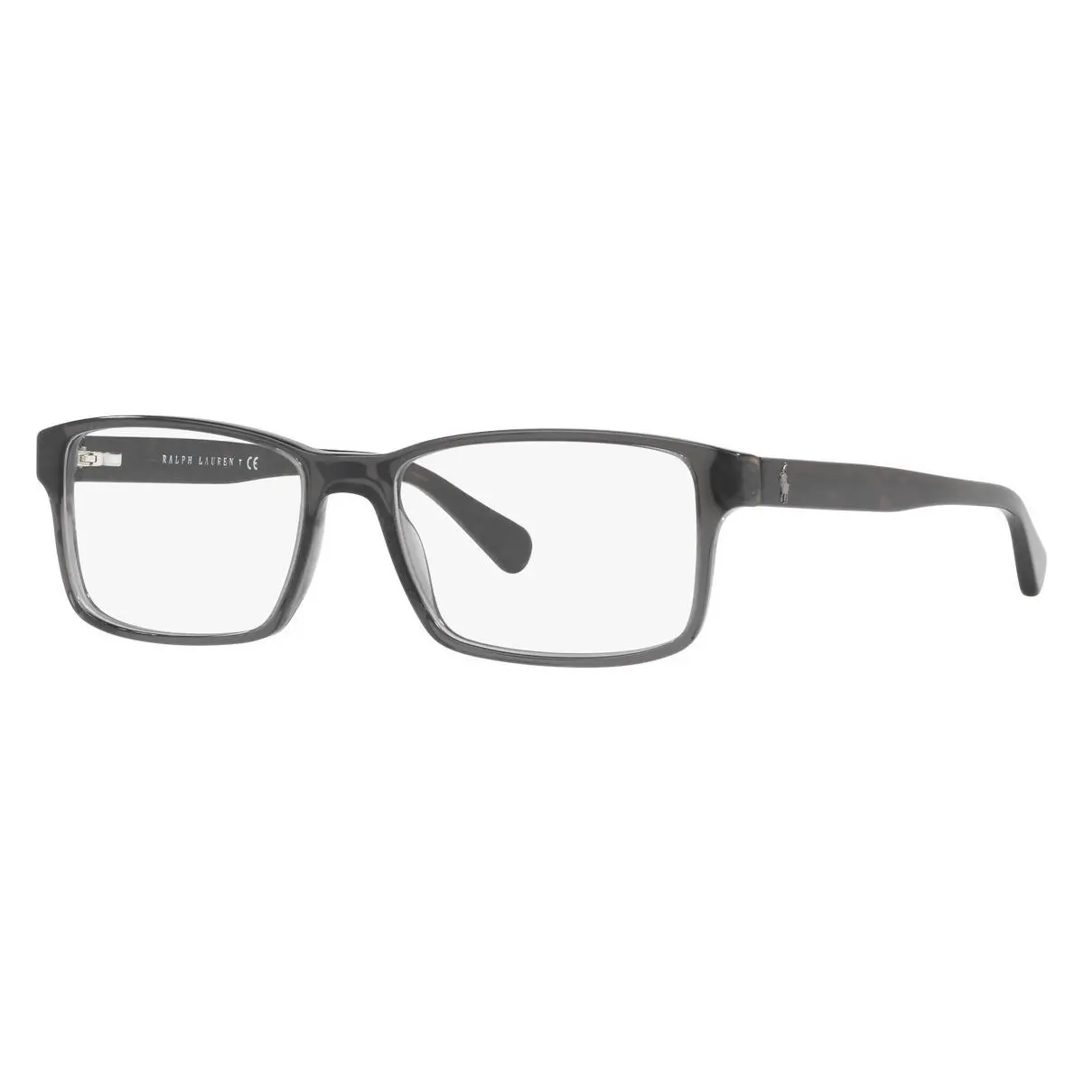 Polo Ralph Lauren Man Rectangle Eyeglasses PH2123 5536 Transparent Grey 58mm - Frame: Shiny Transparent Grey