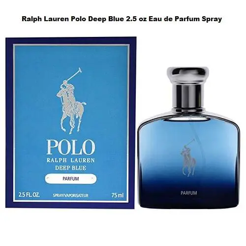 Polo Deep Blue 2.5 oz / 75 ml Ralph Lauren Eau de Parfum Edp Spray