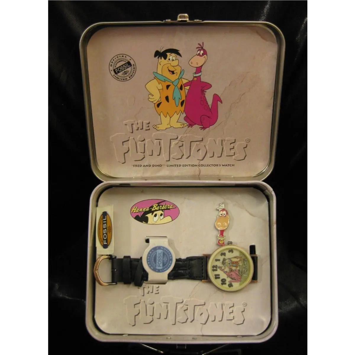 Fossil The Flintstones Watch Pin Fred Dino Limited Edition Hanna Barbara