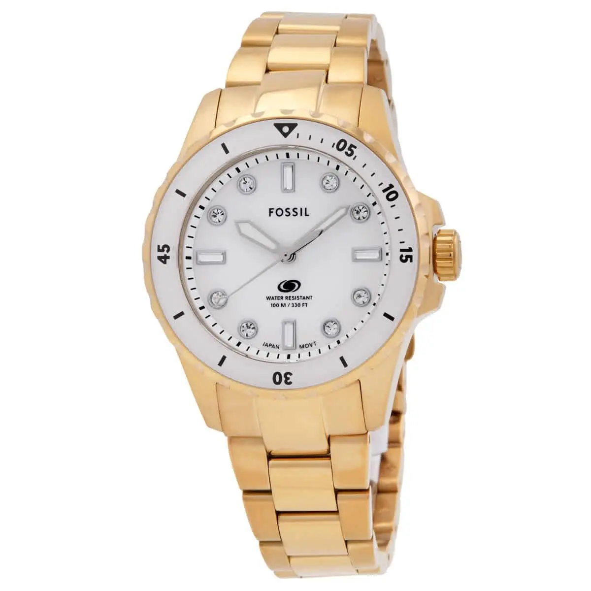 Blue Dive Quartz White Dial Ladies Watch ES5350 by Fossil