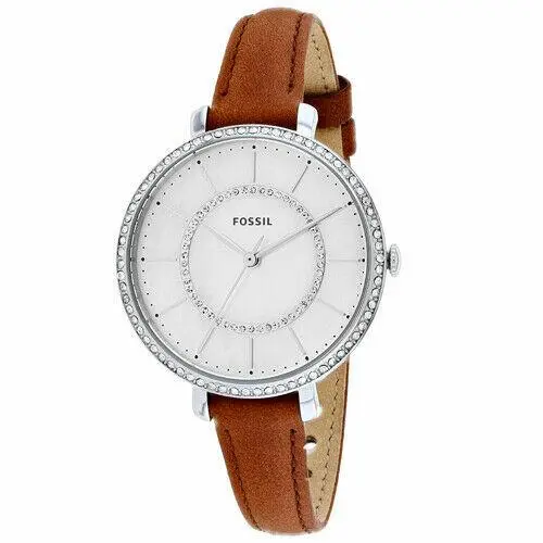 Fossil Women Jocelyn Analog Steel Watch Brown Leather Strap ES4454