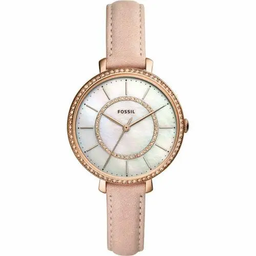 Women Jocelyn Three-hand Blush Leather Watch ES4455 by Fossil