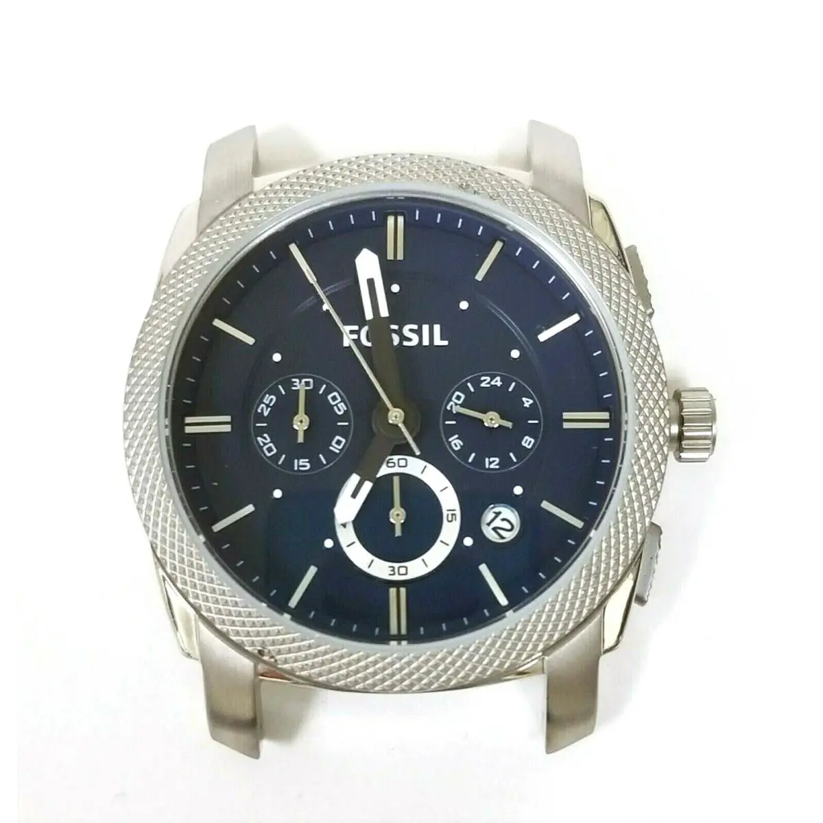 Machine Silver Tone Blue Chronograph Dial Watch Case C241008 by Fossil
