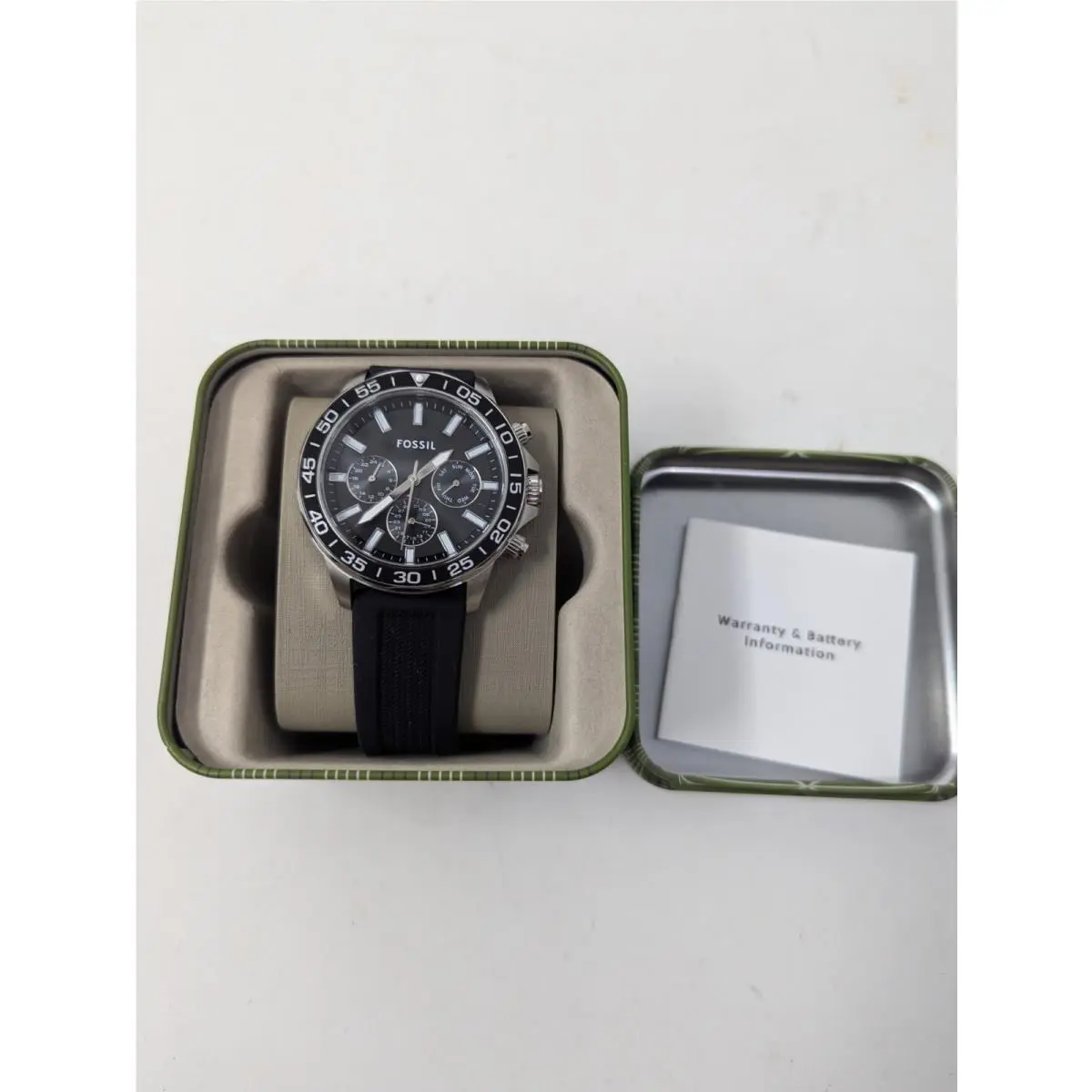 Fossil Bannon BQ2494 Black Silicone Multifunction Men`s Watch