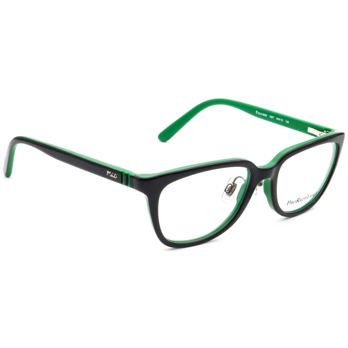Polo Small Eyeglasses 8528 1637 Black/green Rectangular 49 16 130 by Ralph Lauren