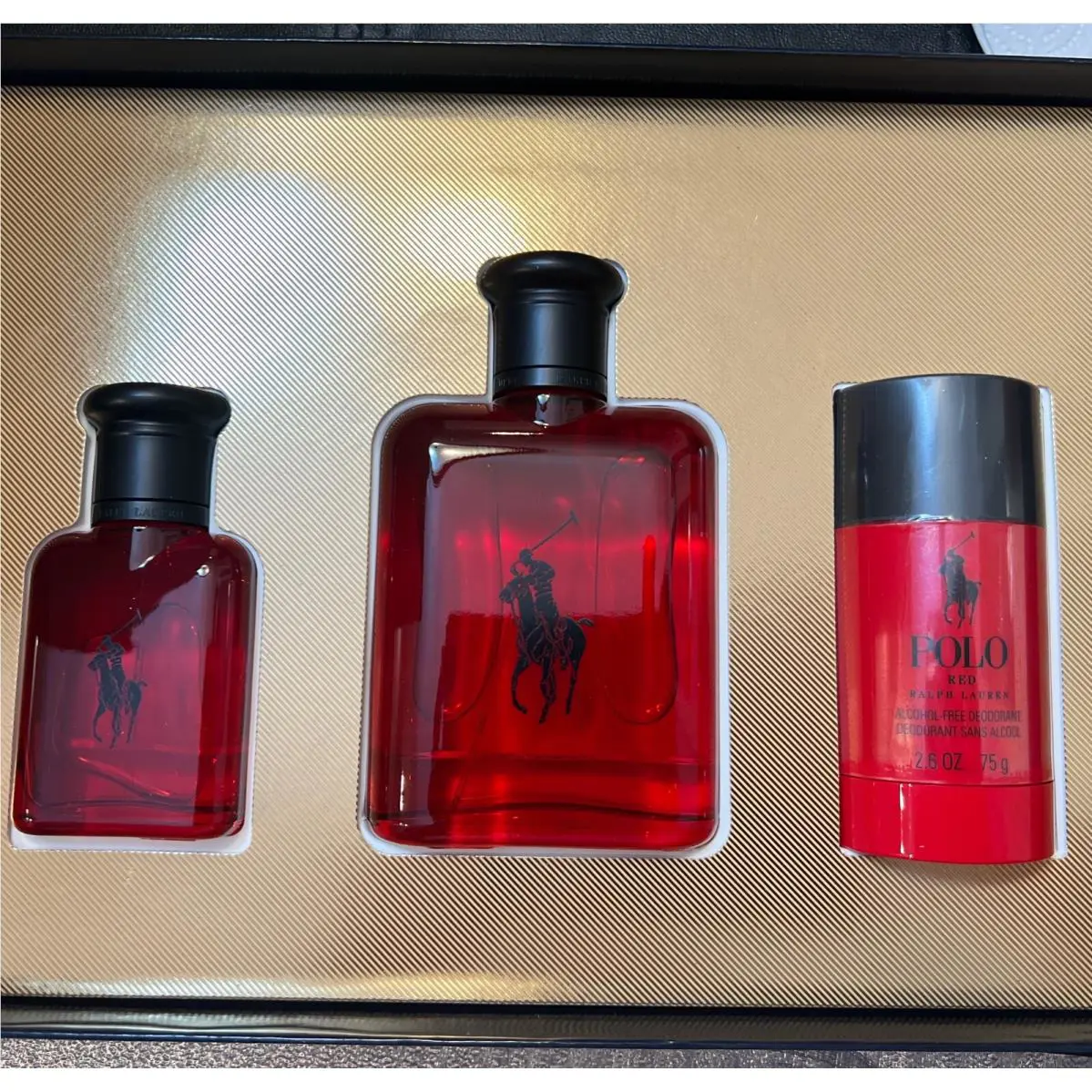 Ralph Lauren Men’s Polo Red 3 Piece Eau de Toilet Set 4.2 OZ 2.6 1.36 OZ