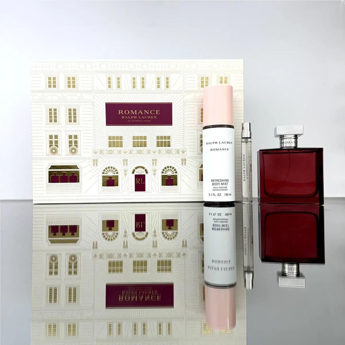 Ralph Lauren Romance 3pc Set 3.4oz Edp Intense Spr +10ml Purse Spr +5.1oz B/mist