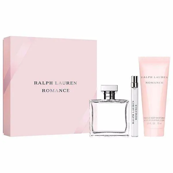 Ralph Lauren Romanc 3pc Gift Set 3.4oz Edp + .34oz Mini + 2.5oz Body Moisturizer