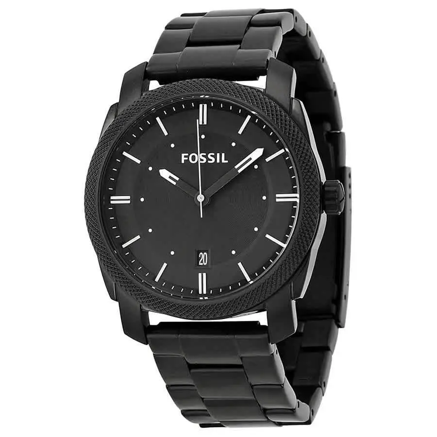 Fossil Machine Black Dial Black-plated Men`s Watch FS4775