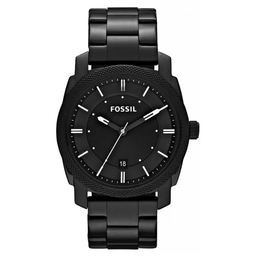 FS4775 Mens Machine Black Dial Black Steel Bracelet Watch by Fossil