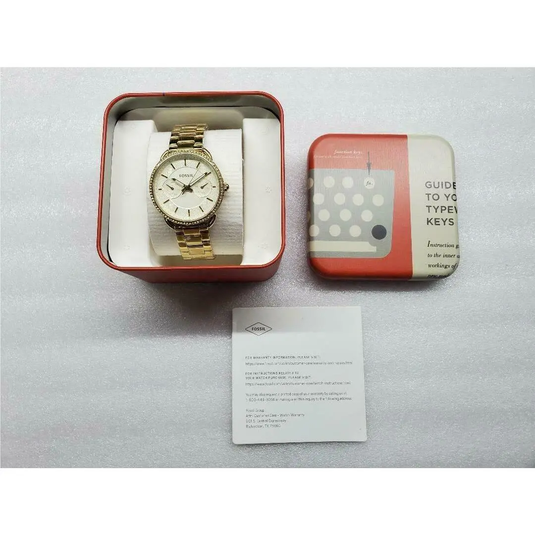 Fossil Tailor Multi-function Gold Dial Gold-tone S.steel Ladies Watch ES4263