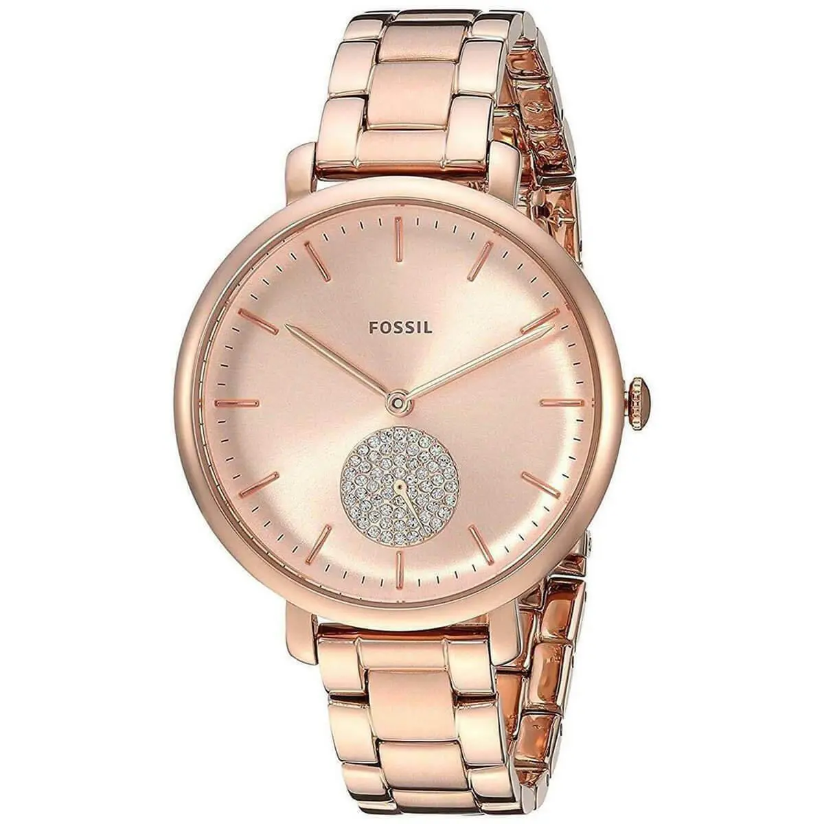 Women Jacqueline Three-hand Rose Gold-tone Stainless Steel Watch ES4438 by Fossil