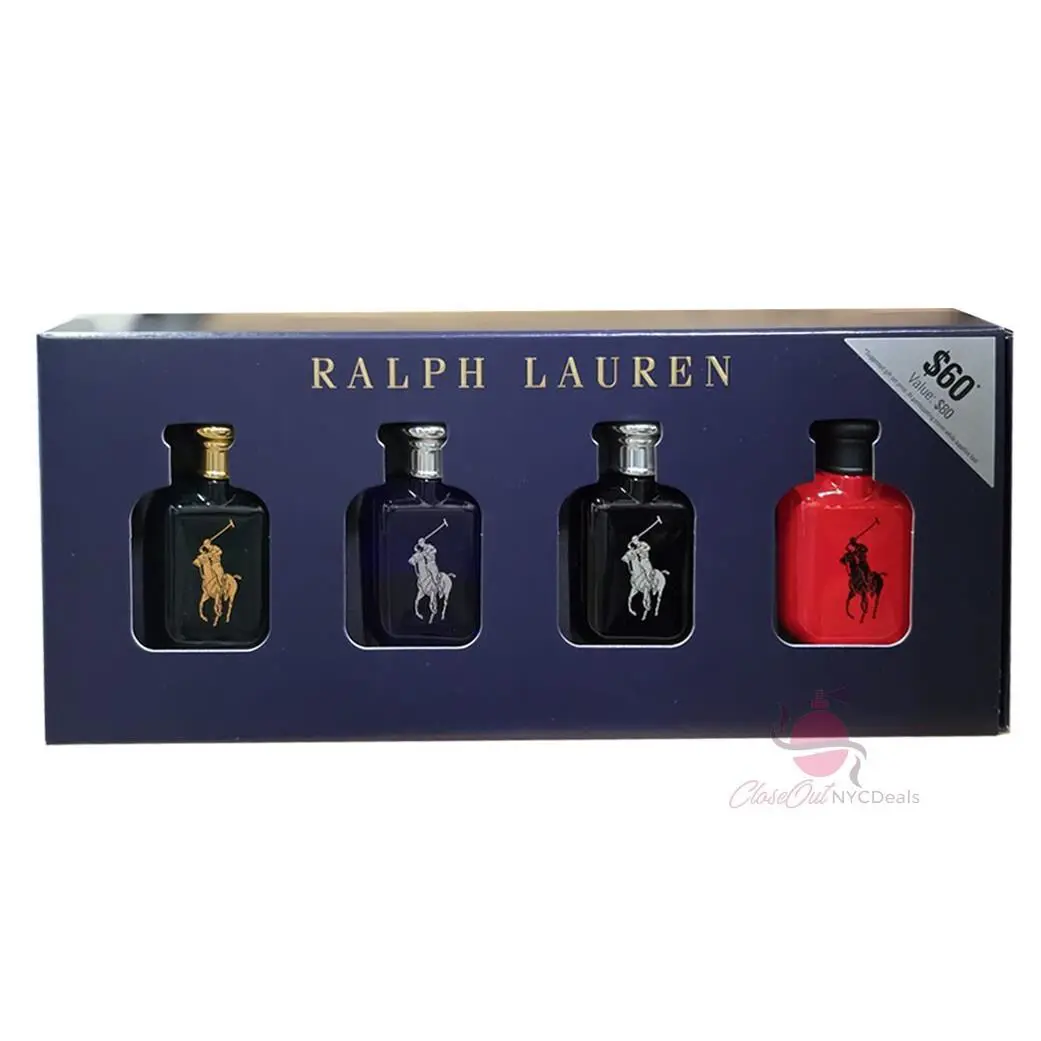 Polo Ralph 0.5 oz Edt Splash Mini Gift Set-polo+polo Blue+polo Black+polo Red - Black, Blue, Red