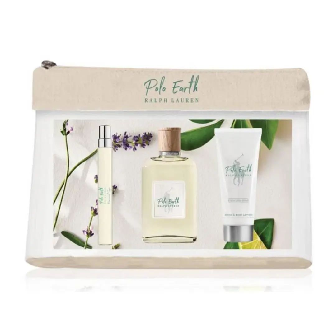 Polo Earth  Unisex 4pc Set BAG+1.7oz B/L+0.34oz EDT+3.4oz Edt Spr by Ralph Lauren