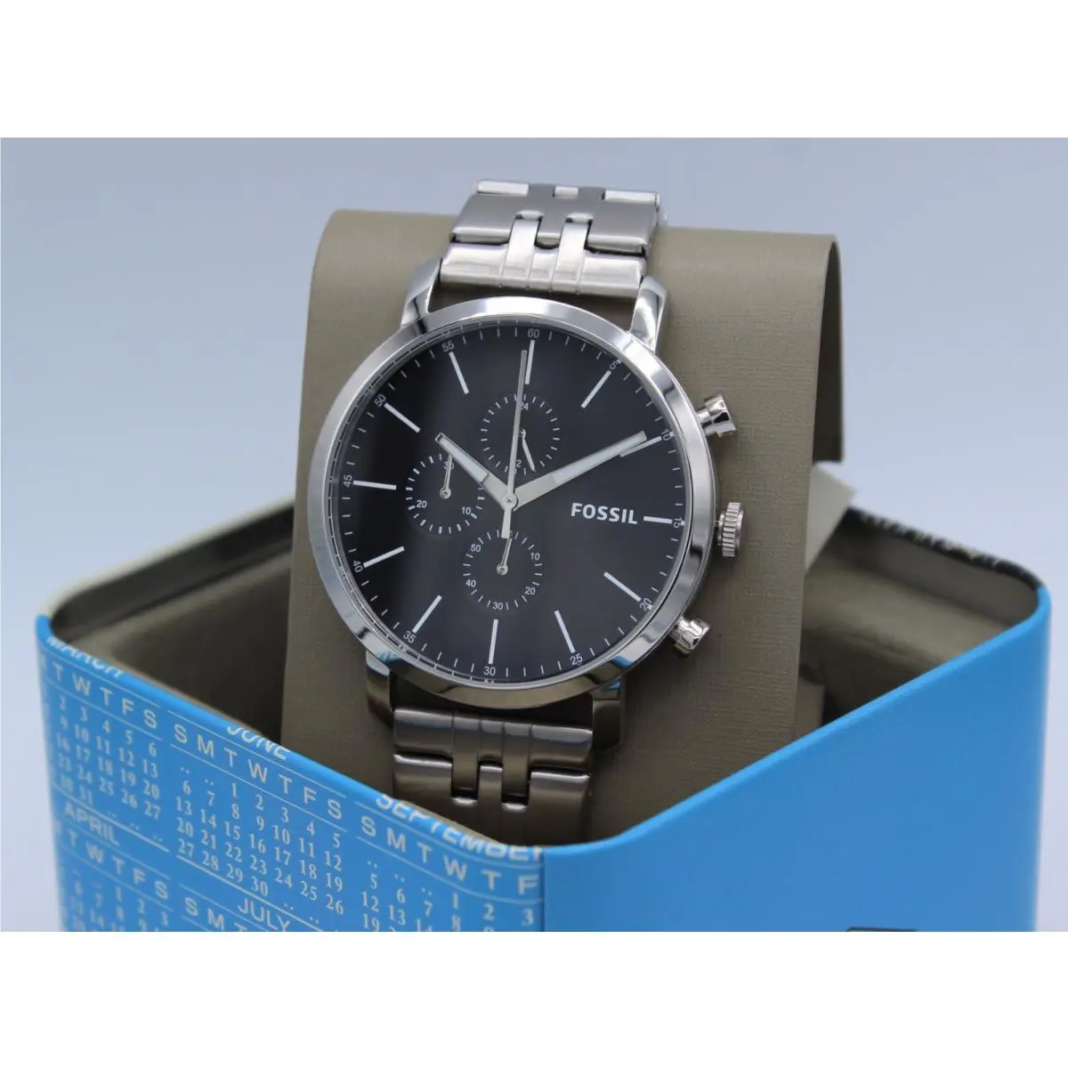 Fossil Luther Multifunction Silver Black Chrono BQ2328 Men`s Watch