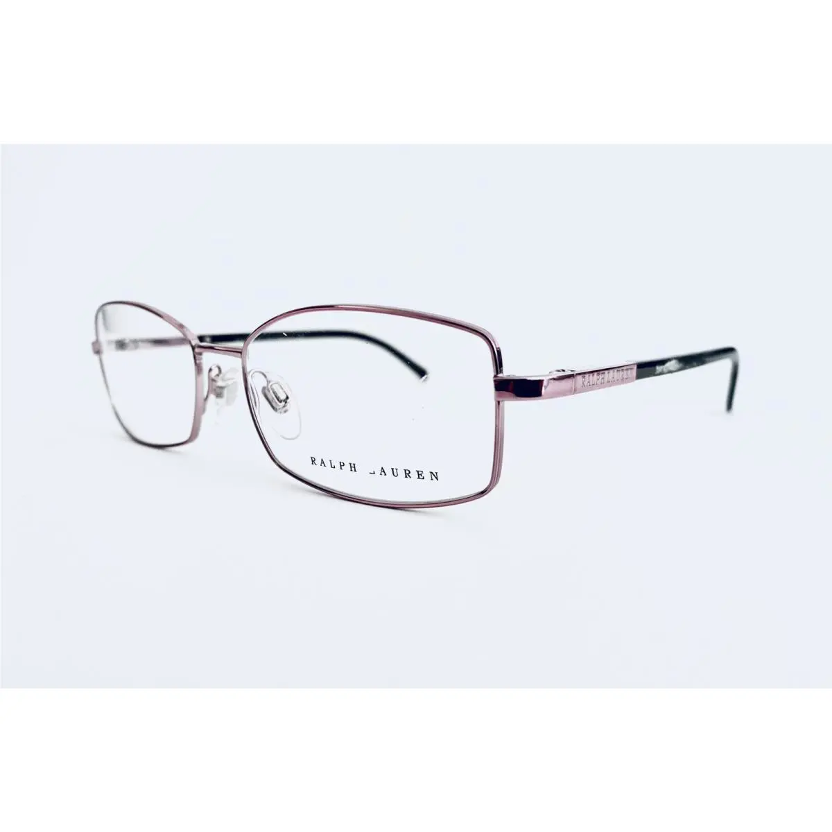 Ralph Lauren Pink Metal Rectangular Glasses Brown Temple Italy 51 16 135