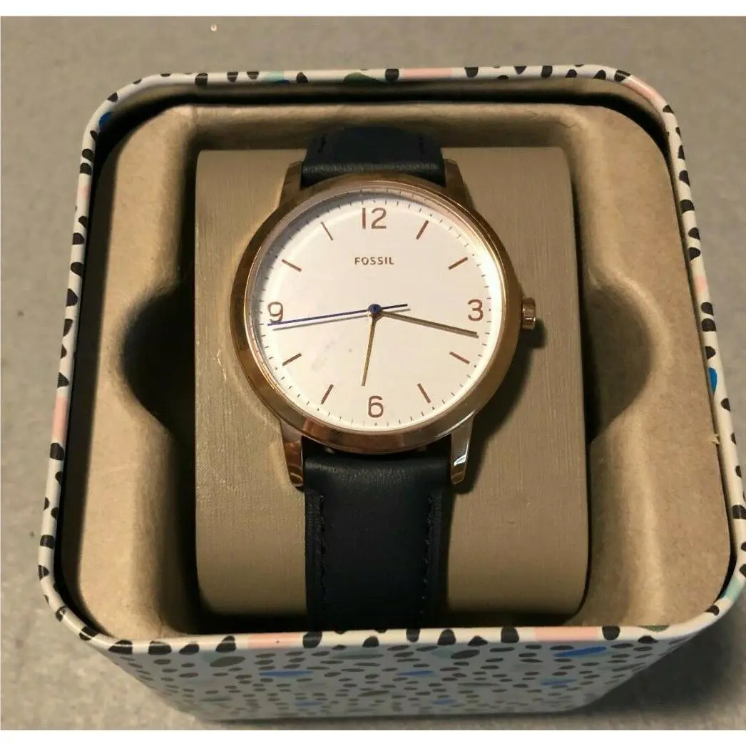 Fossil Blake Men`s Rose Gold S/ Steel Watch 40mm FS5429 Navy Blue