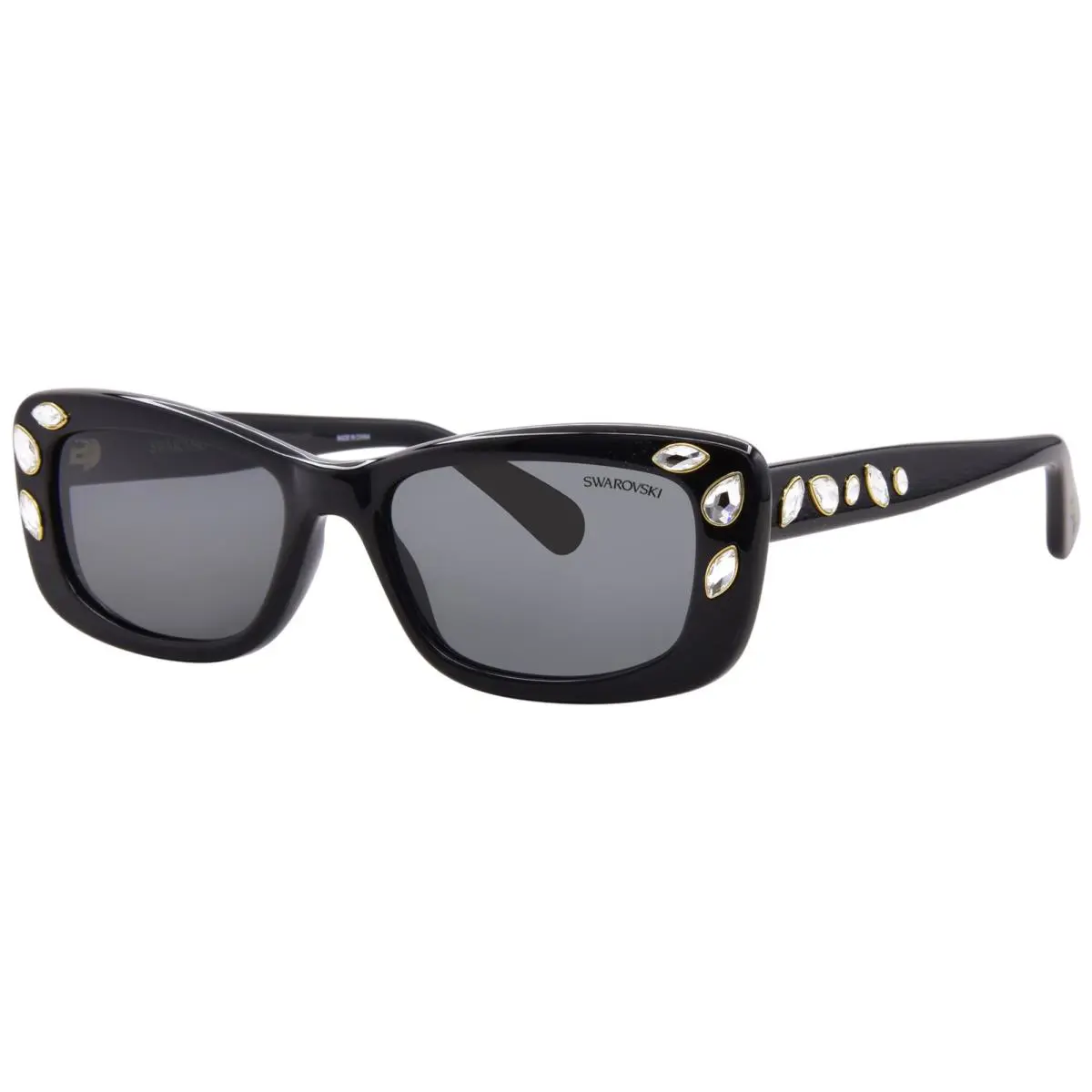 Swarovski SK6008 100187 Sunglasses Women`s Black/dark Grey Lens Oval Shape 54mm