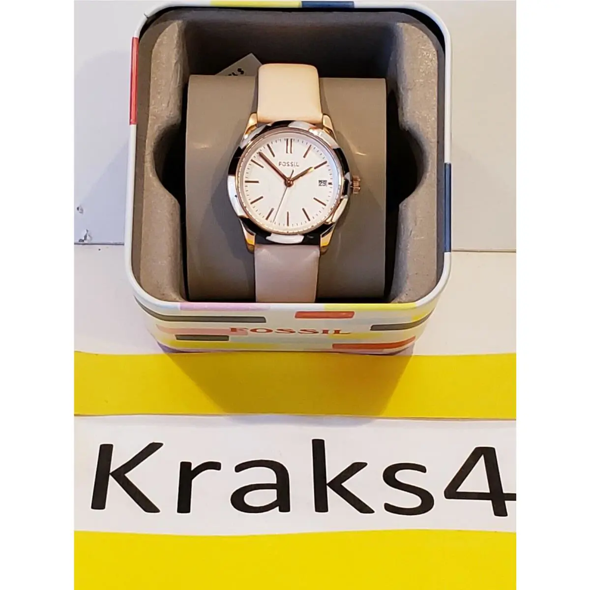 Fossil Bq3586 Adalyn Three-hand Date Blush Leather Watch
