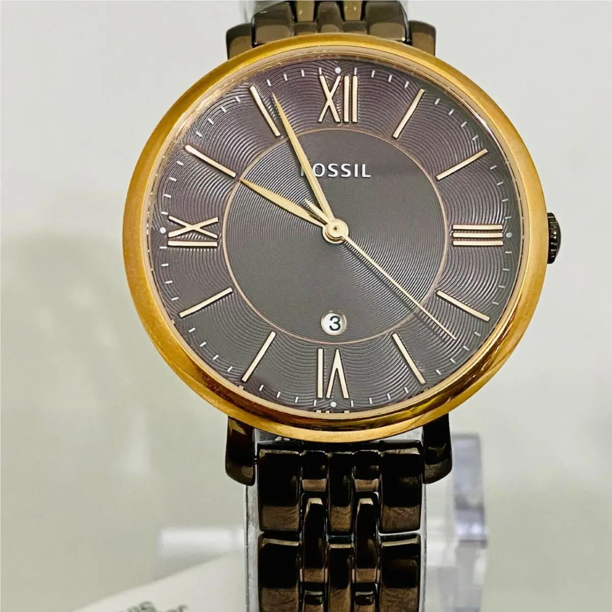 Fossil ES4275 Jacqueline Brown Dial Date Brown Stainless Steel Women Watch