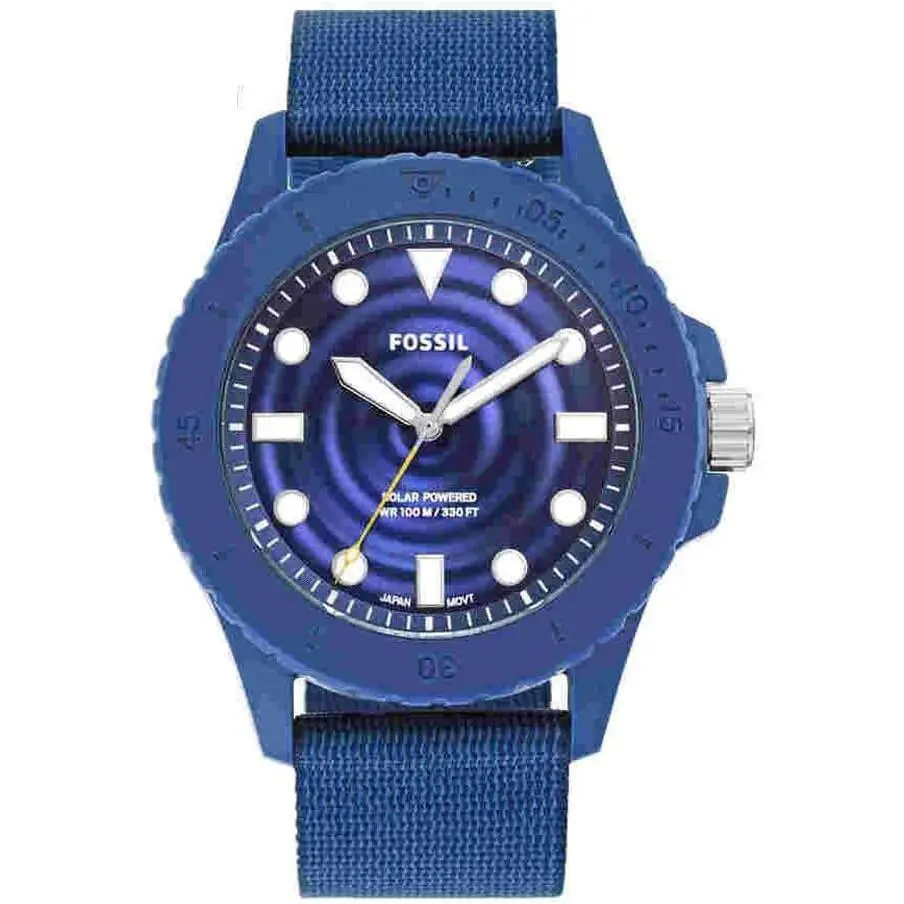 Mens Solar Wristwatch Fossil FB-01 FS5893 Tide Ocean Sub 100mt Box Has Dents