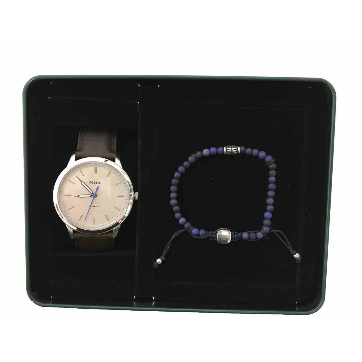 Fossil Minimalist Gift Set Brown Leather Men`s Gray Dial FS5966SET