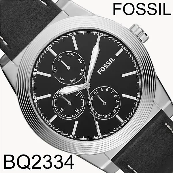 Fossil Geoff Multifunction Black Leather Belt Watch BQ2334 Retail F