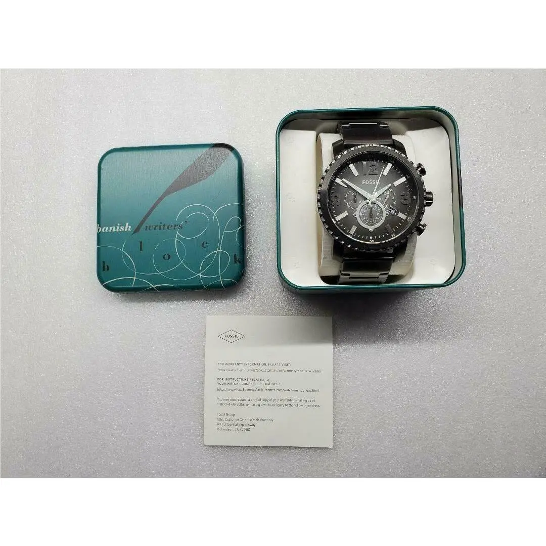 Fossil Gage Chronograph Date Gray Dial Gunmetal St. Steel Men`s Watch BQ1651