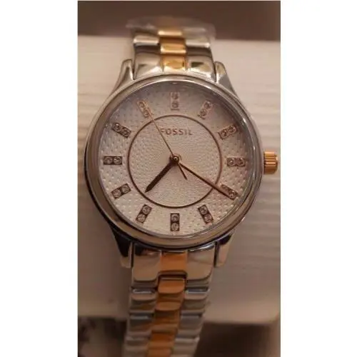 WT Box Women`s Fossil Watch Two Tone Gold Silver BQ1572