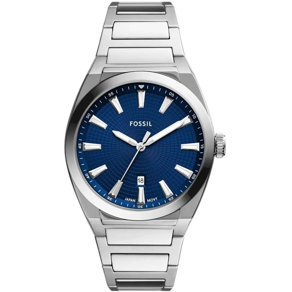 Men`s Watch Everett Quartz Blue Dial Stainless Steel Bracelet FS5822 by Fossil