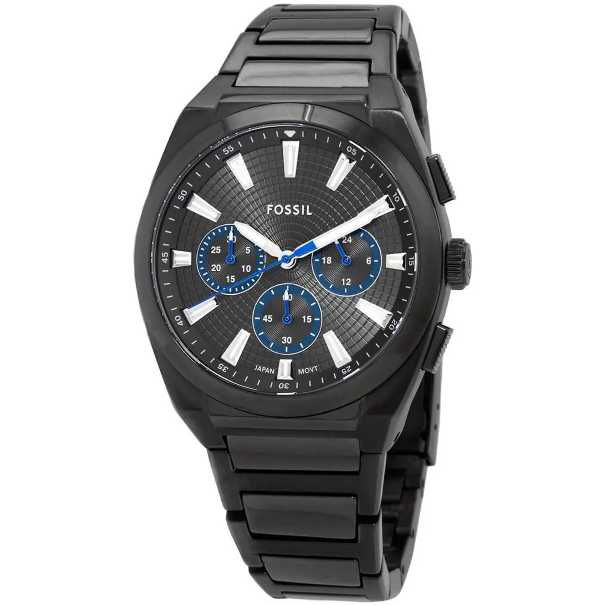 Men`s Watch Everett Quartz Chronograph Grey Dial Gunmetal Bracelet FS6107 by Fossil