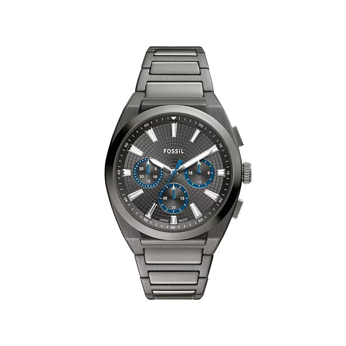 Fossil FS6107 Men`s Everett Gunmetal Stainless Steel Chronograph Watch - Dial: Gray, Band: Gunmetal, Bezel: Gunmetal