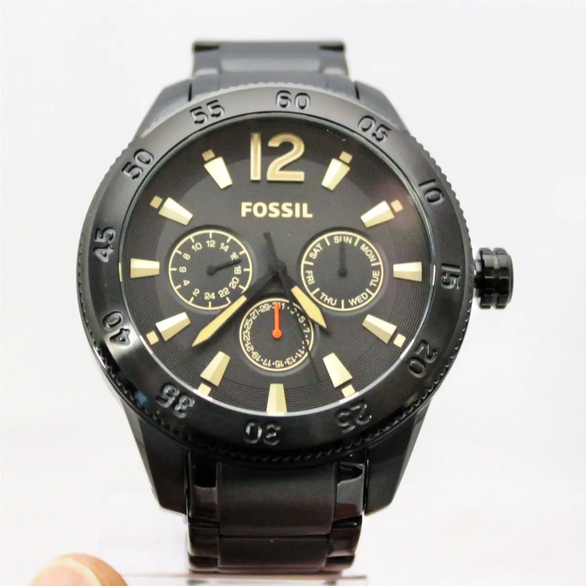 Fossil BQ2173 Multi-function Gun-metal Black Stainless Steel Watch For Men