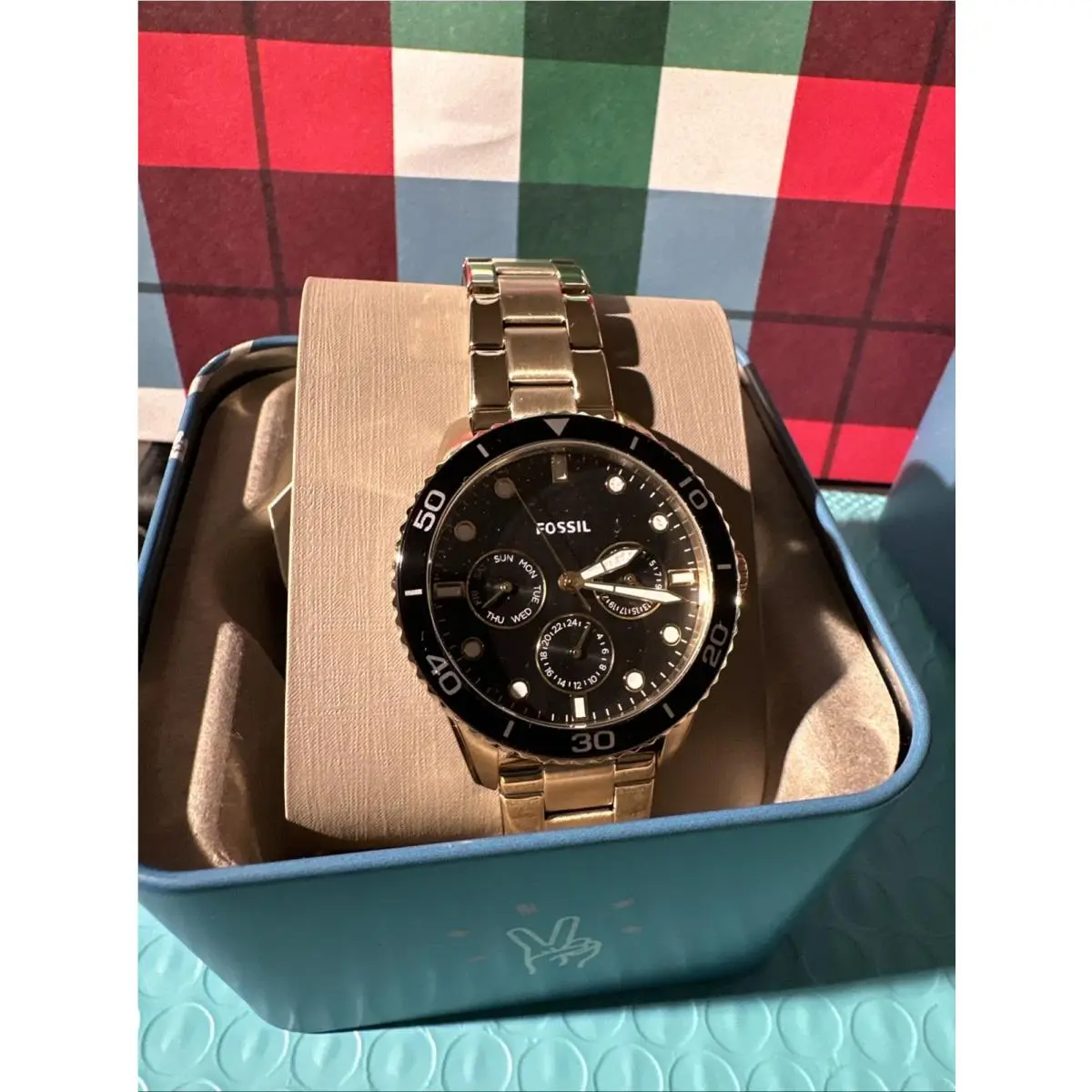 Fossil BQ2643SET Golden Black Chronograph Stainless Steel 3ATM Woman Only