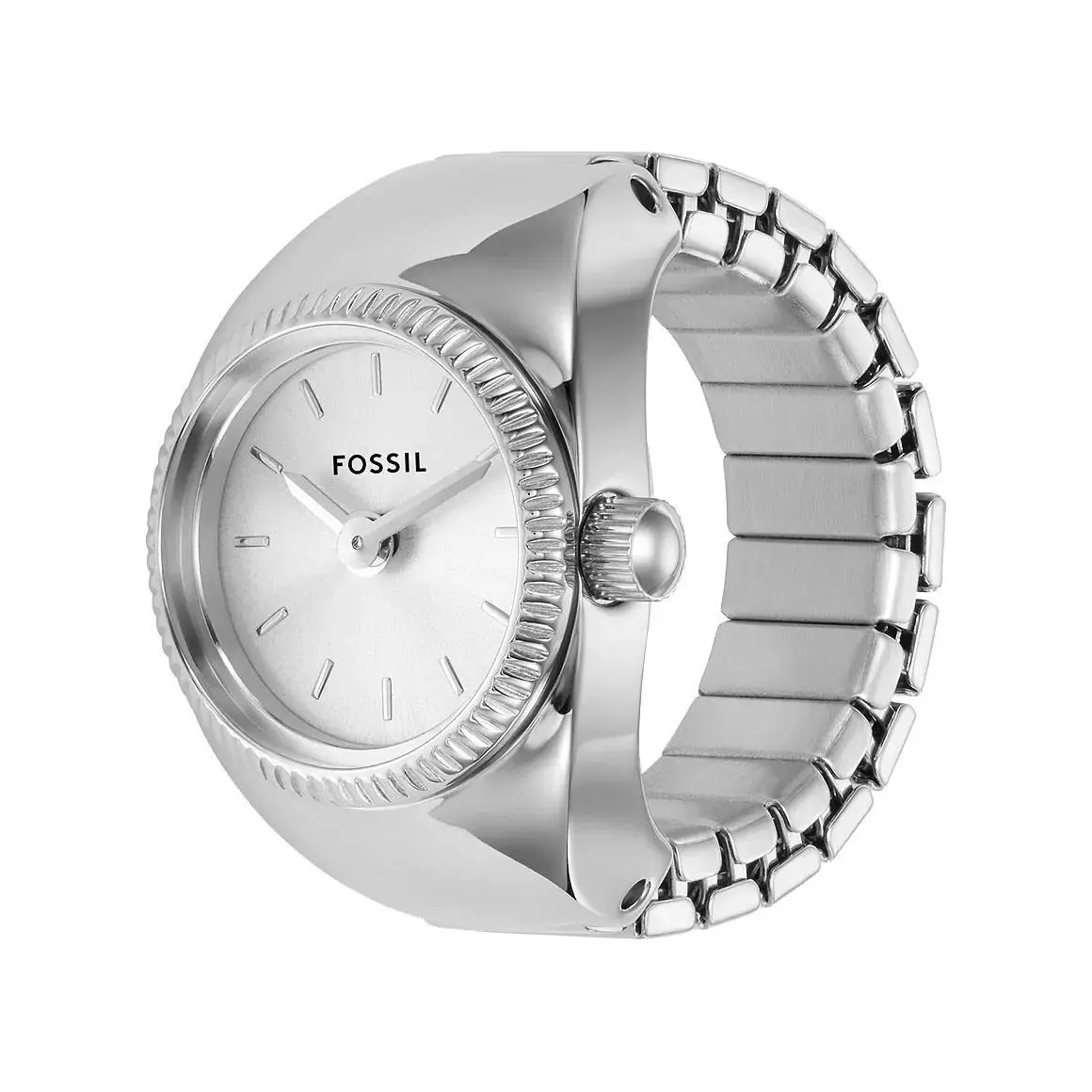 Fossil Quartz Silver Dial Ladies Watch Ring ES5245 - Silver, Dial: Silver-tone, Band: Silver-tone