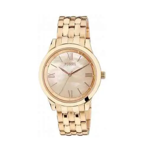 Ainsley Rose Gold Tone S/steel Mop Roman S Bracelet WATCH-BQ1756 by Fossil