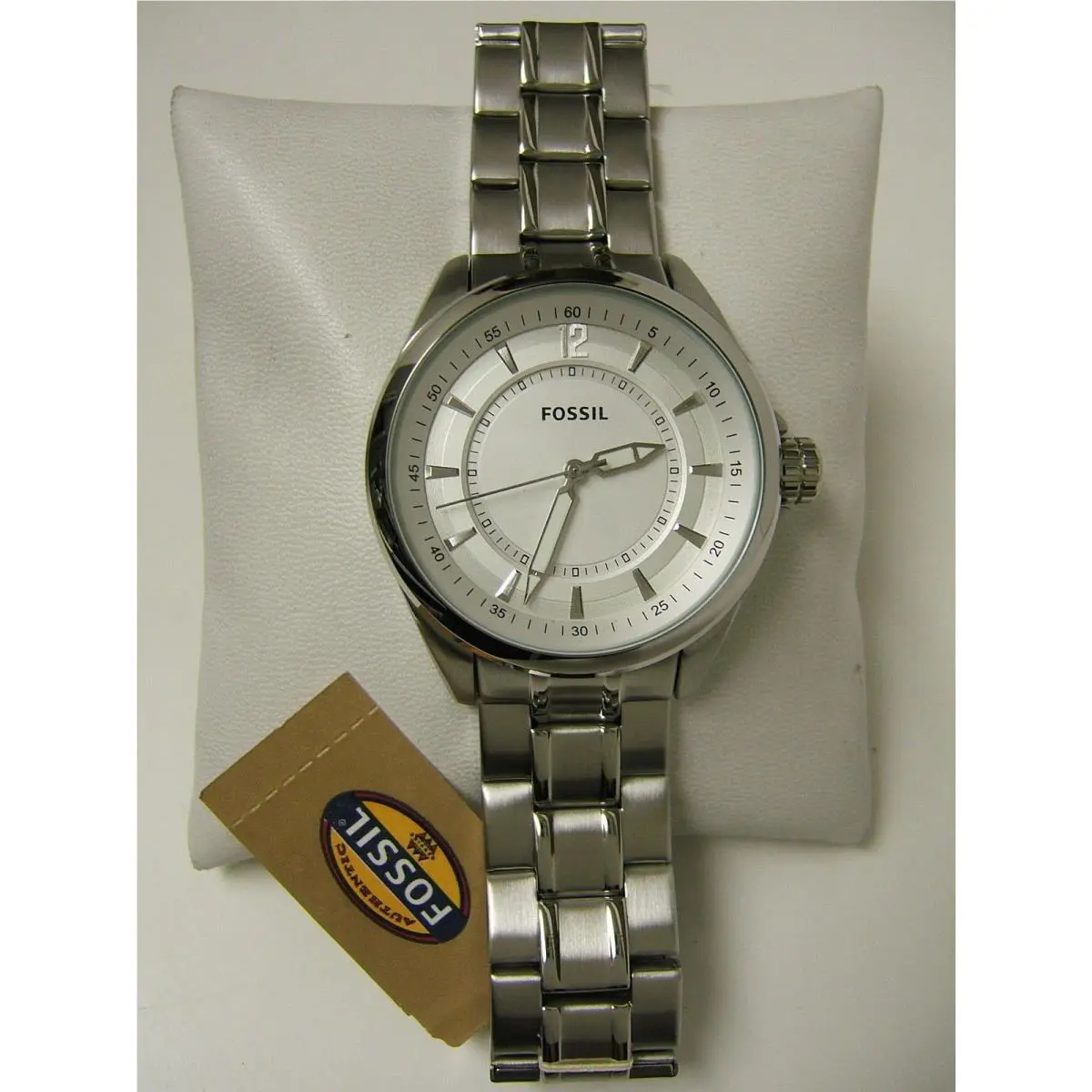 M Fossil Stainless Steel Silver Watch White Dial 100M AM4411