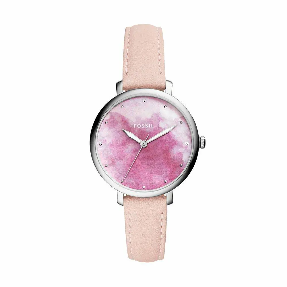 Women Acqueline Three-hand Blush Leather ES4385 by Fossil