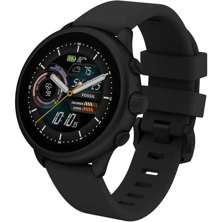Gen 6 Wellness Edition Smartwatch Black Silicone Apple Android Compat by Fossil