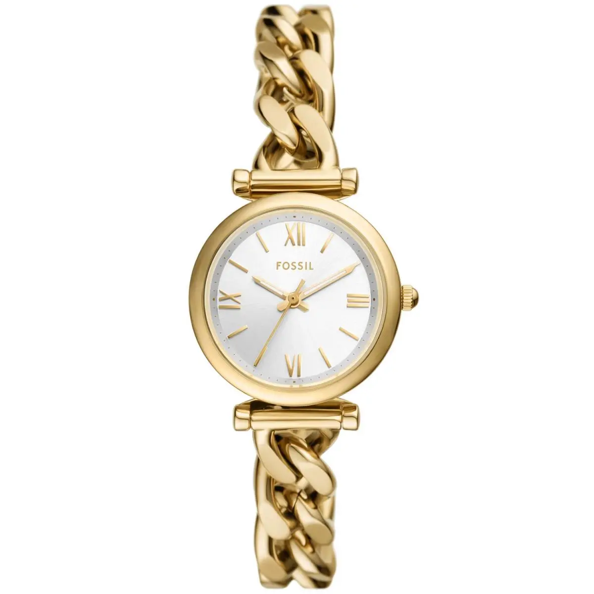 Fossil Women`s Carlie Silver Dial Watch - ES5329 - Dial: Silver, Band: Gold