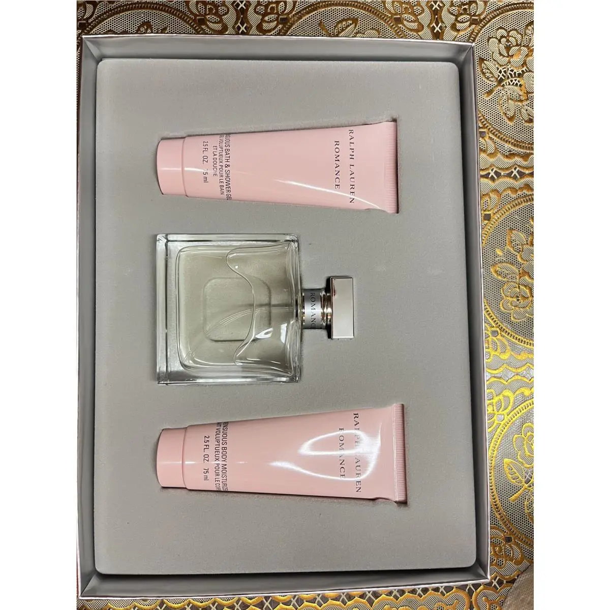 Romance by Ralph Lauren 3 Pc Set: 3.4 oz Edp Spray 2.5 oz Lotion Shower Gel