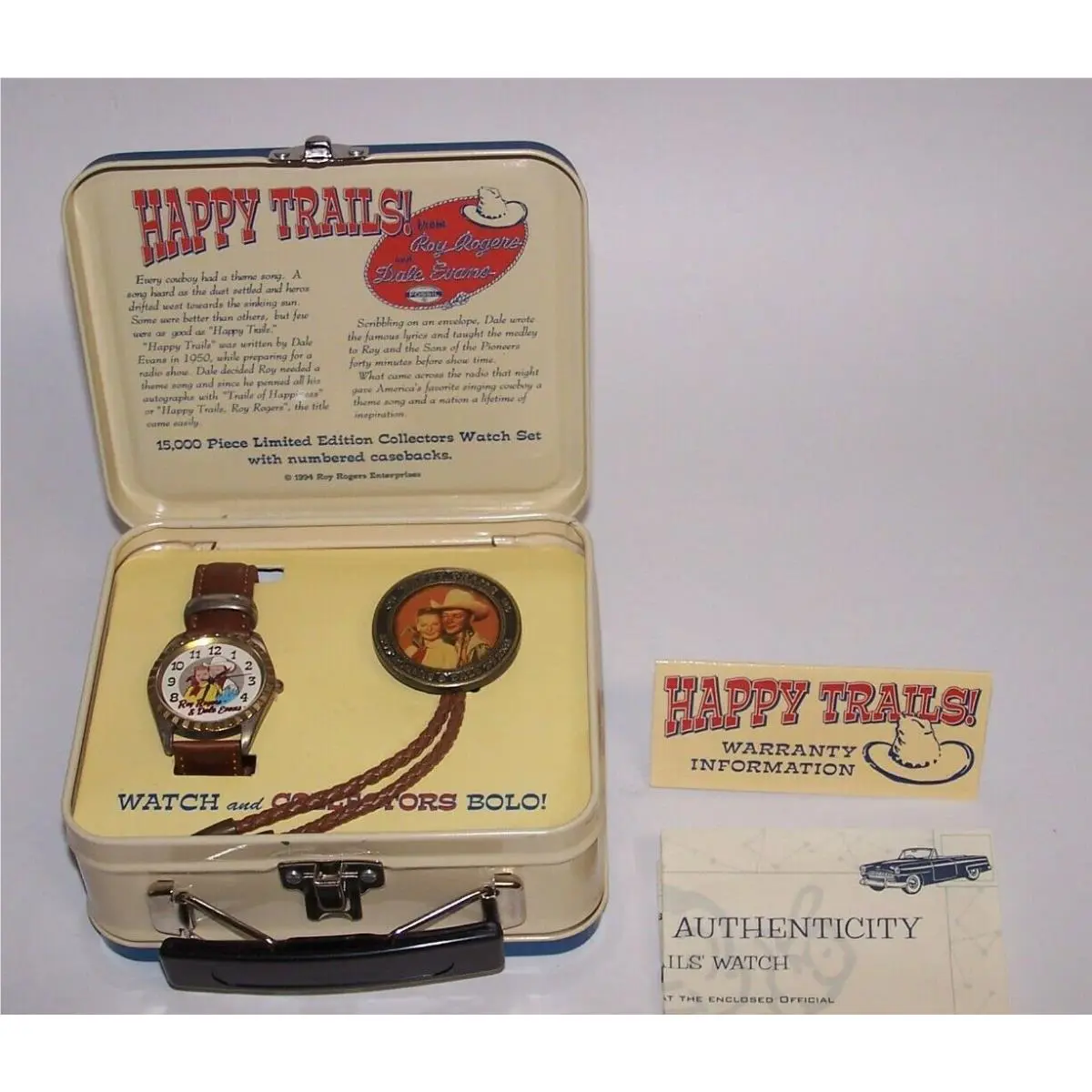 Happy Trails Roy Rogers Dale Evans Fossil LE Collectors Wrist Watch Bolo 94